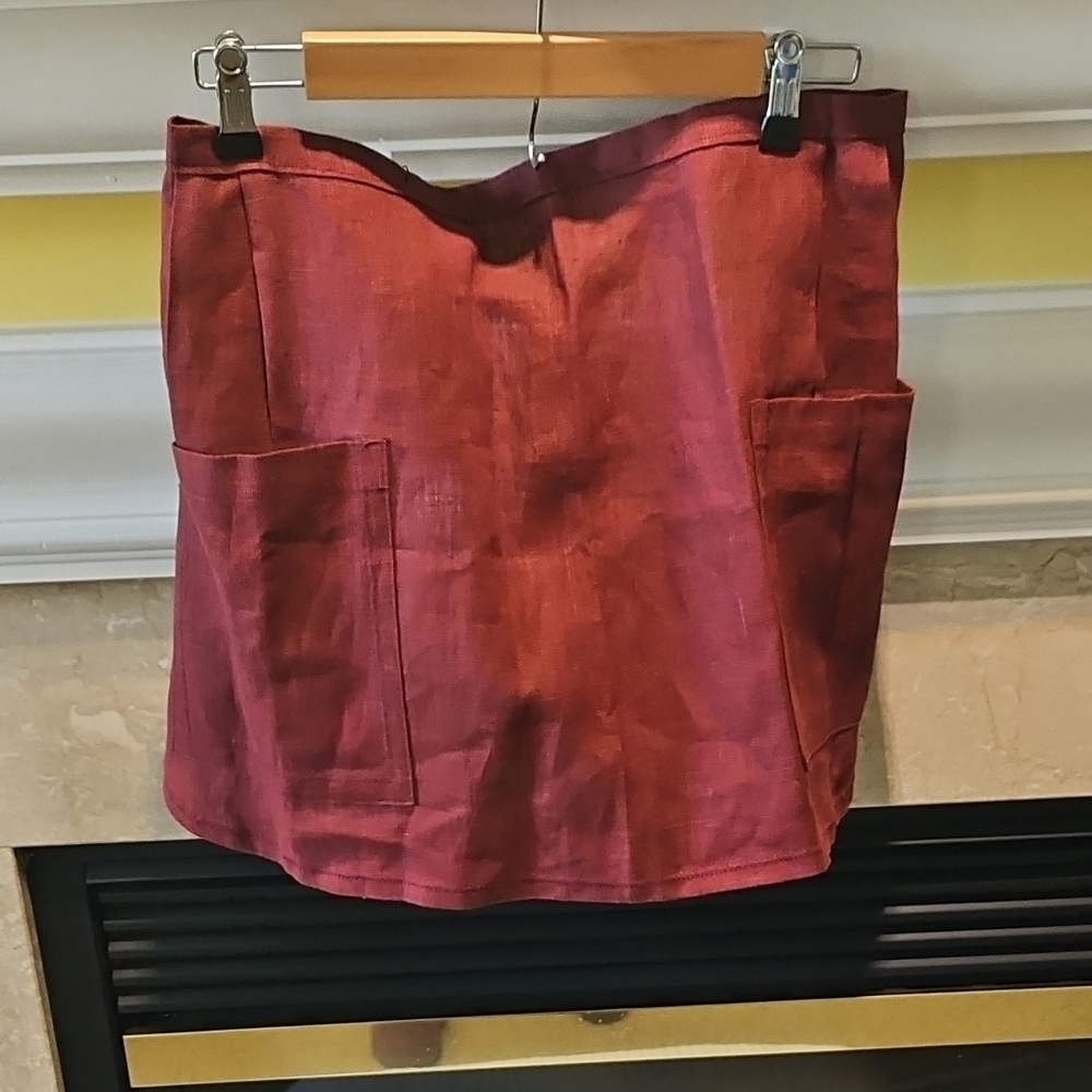 Maroon Linen Apron NWT